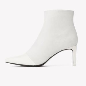 Rag & Bone Beha White Suede Leather Stiletto Ankle Boot. NIB. Sz 37.5 (7.5)